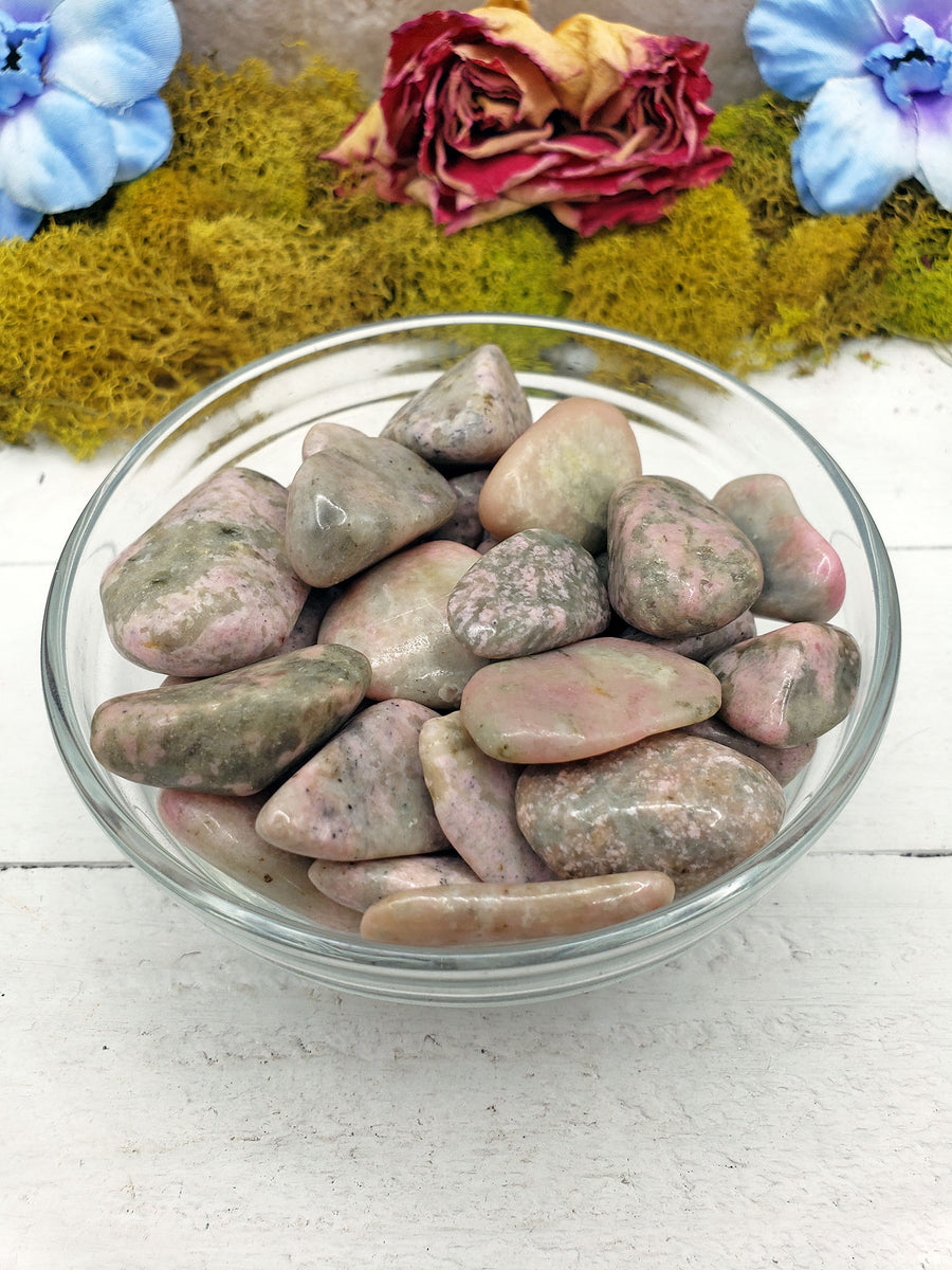 Pink Thulite Tumbled Gemstone - Single Stone