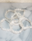 Quartz Crystal Natural Gemstone Nugget Bead Bracelet - On Tile