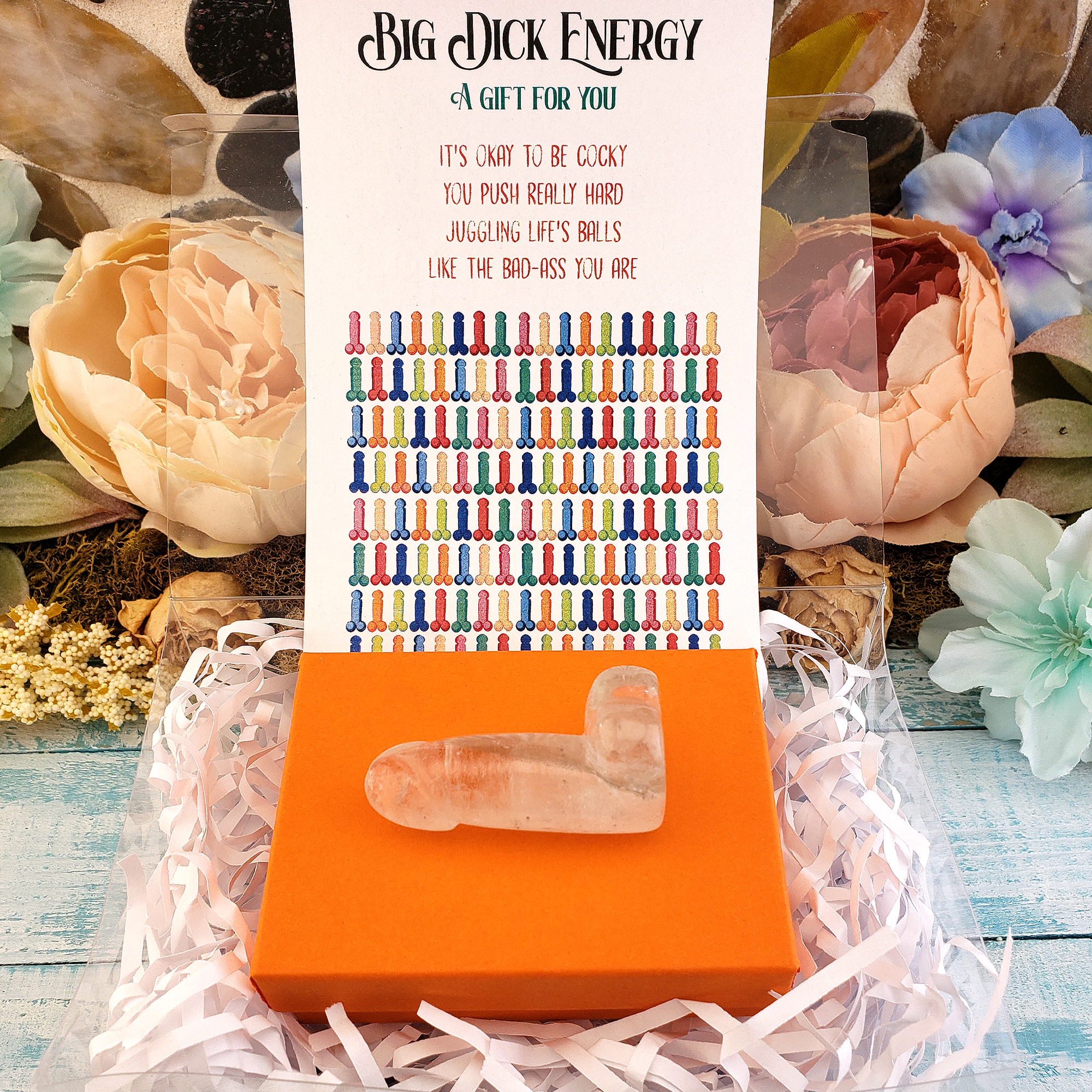 Big Dick Energy - Quartz Crystal Penis Power Totem Gift Box - Medium Crystal Dick