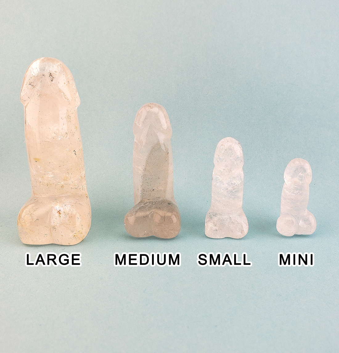Big Dick Energy - Quartz Crystal Penis Power Totem Gift Box - Size Comparison