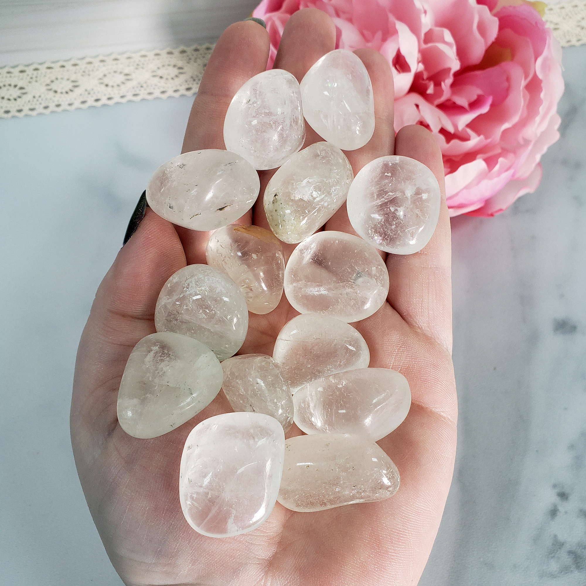 Quartz Crystal Natural Gemstone Tumbled Stone - 1