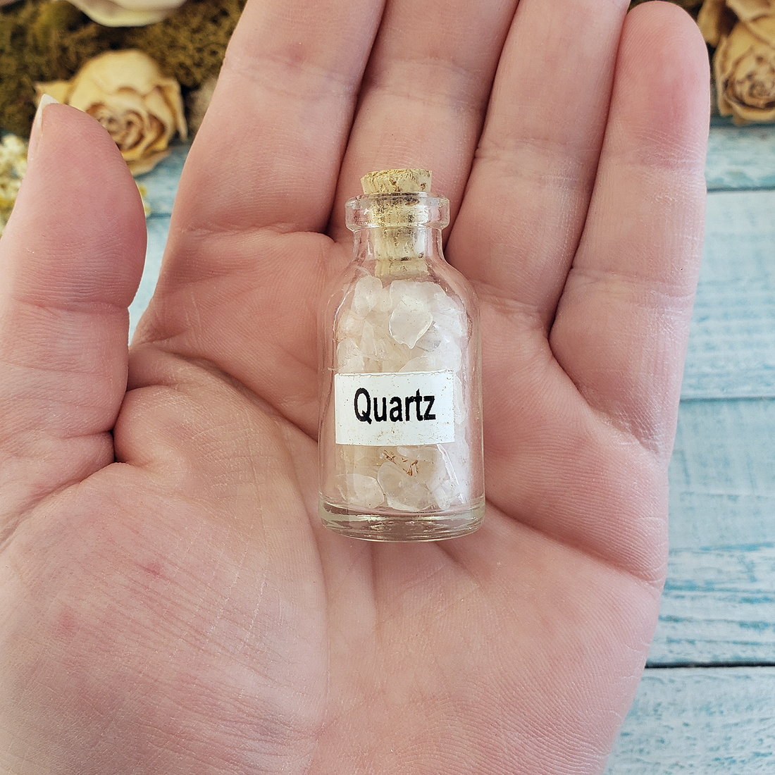 Quartz Natural Crystal Chips Bottle - One Bottle