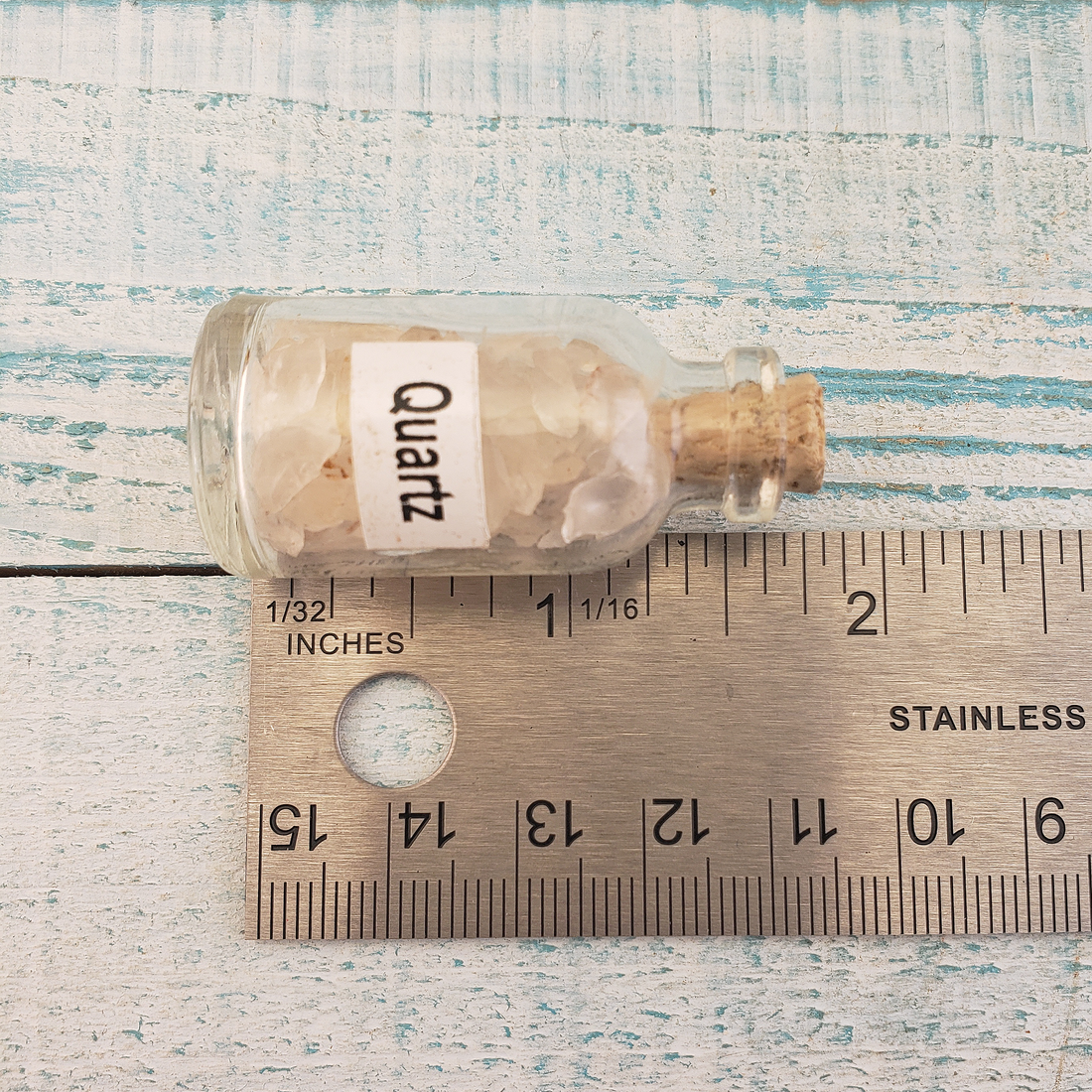 Quartz Natural Crystal Chips Bottle - One Bottle - Measurement