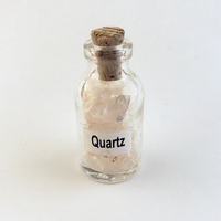 Quartz Natural Crystal Chips Bottle - One Bottle on White Background