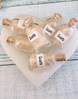 Quartz Natural Crystal Chips Bottle - Glass Bottles in Selenite Bowl
