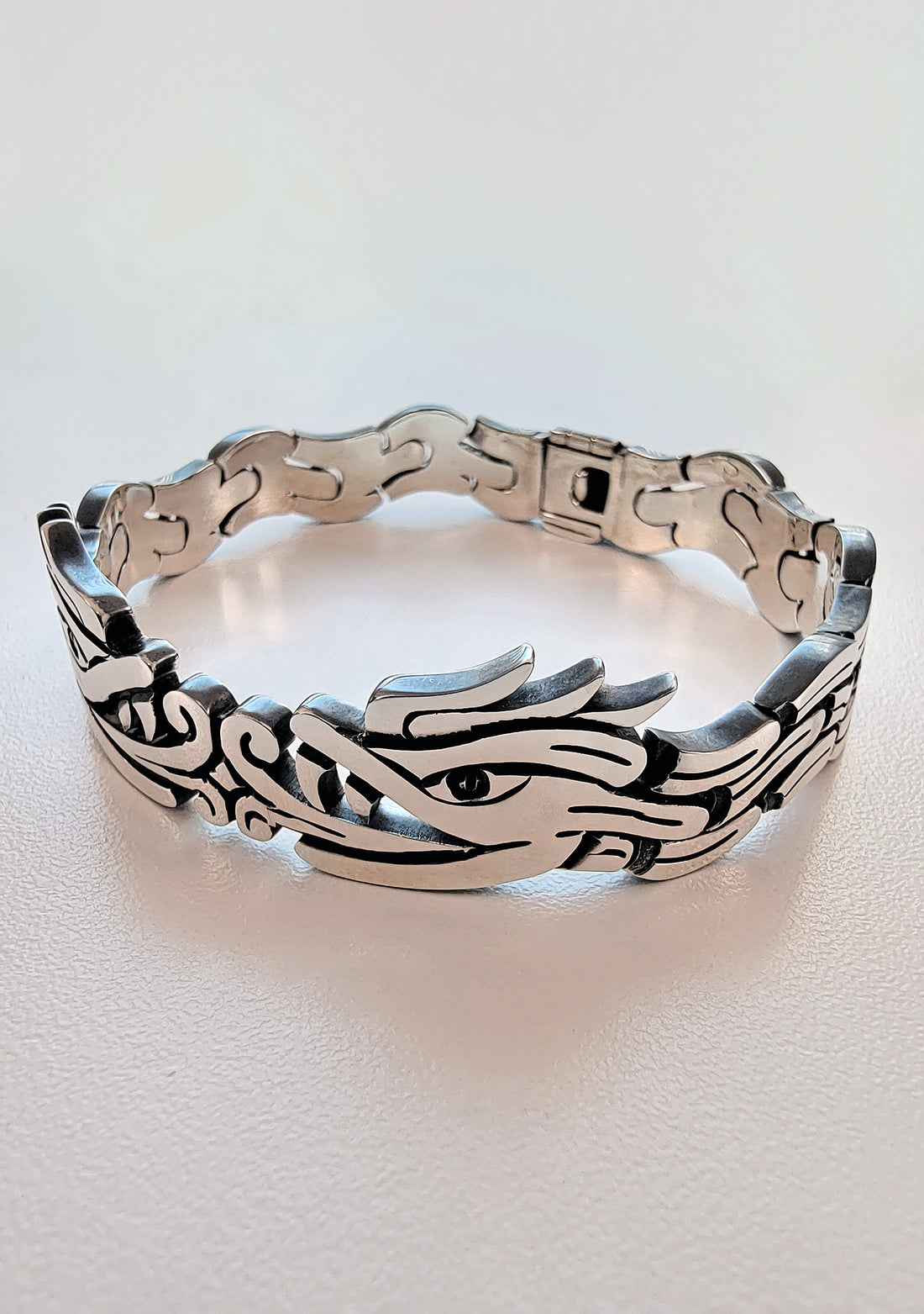 Quetzalcoatl Sterling Silver Articulated Bracelet