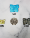 Rainbow Mother of Pearl Seashell Dyed Gemstone Butterfly Carving | One Stone | Multiple Sizes - 5