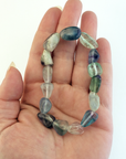 Fluorite Crystal Nugget Stretch Bracelet - In Hand