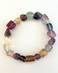 Fluorite Crystal Nugget Stretch Bracelet