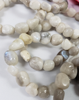 Rainbow Moonstone Crystal Natural Gemstone Nugget Bead Bracelet - On Tile