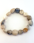 Rainbow Moonstone Crystal Nugget Bead Bracelet - White Background 3