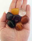Rainbow Seven Chakra Tumbled Crystals Set - Close Up
