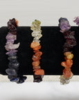 Rainbow Seven Chakra Natural Crystal Chip Bead Bracelet | Chakra Balancing