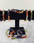 Rainbow Seven Chakra Natural Crystal Chip Bead Bracelet | LGBTQIA Pride