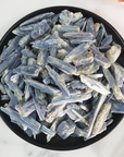 Blue Kyanite Crystal Natural Raw Rough Gemstones By the Ounce - In Black Bowl
