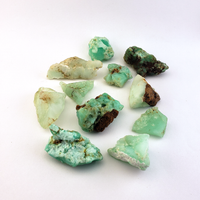Chrysoprase Natural Raw Crystal Rough Gemstone - High Quality Small - White Background 2