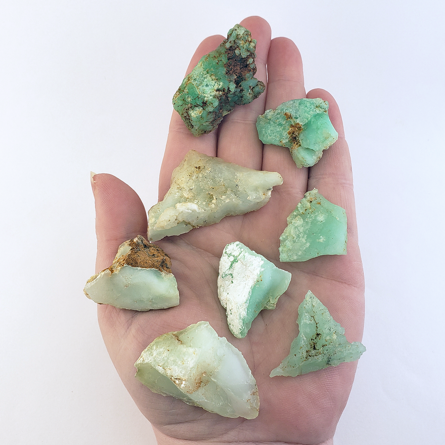 Chrysoprase Natural Raw Crystal Rough Gemstone - High Quality Small - In Hand 4