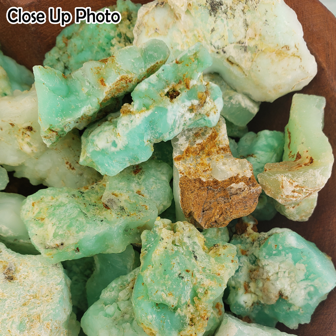 Chrysoprase Natural Raw Crystal Rough Gemstone - High Quality Small - Close Up 3