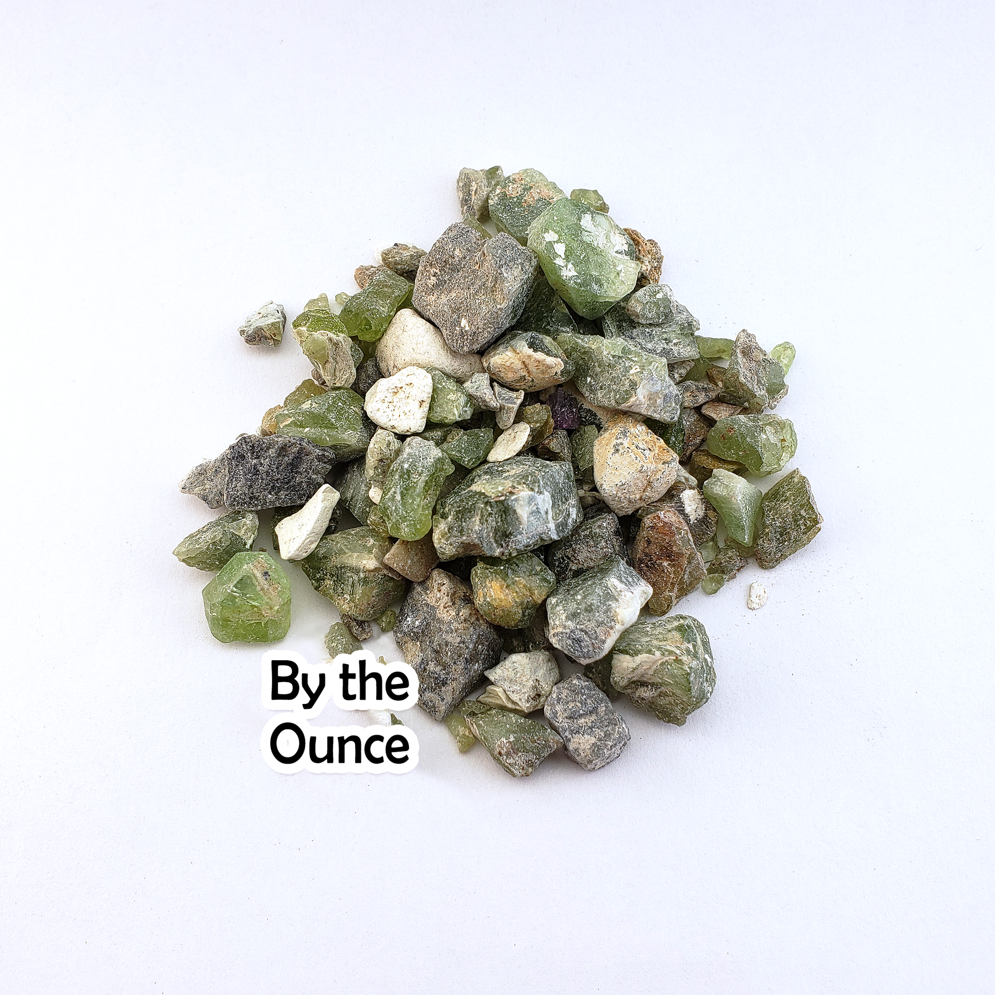 RAW Peridot Natural Rough Crystal Chips by the Ounce