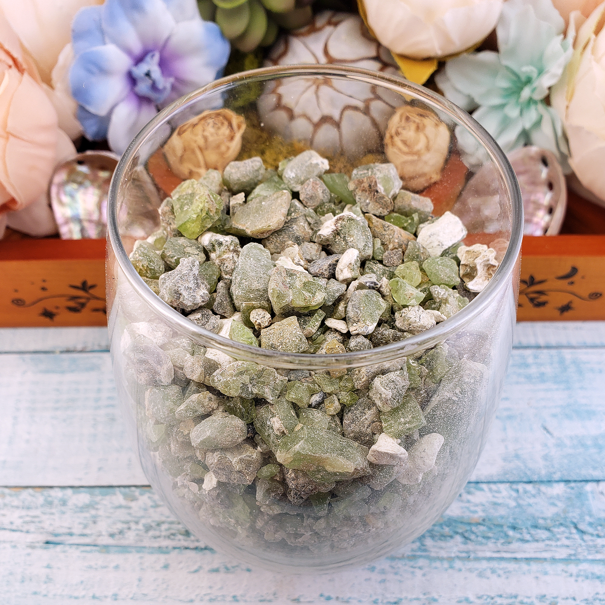RAW Peridot Natural Rough Crystal Chips by the Ounce - 7