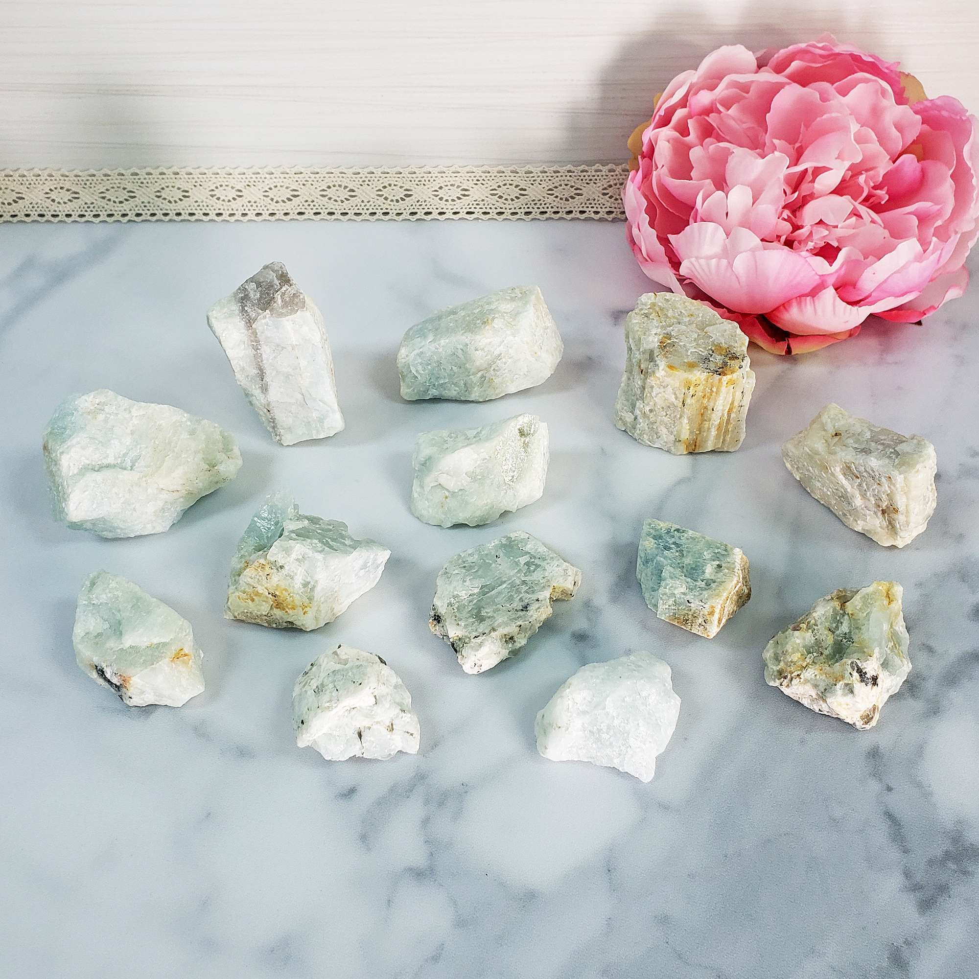 Raw Aquamarine Crystal Beryl Stone Rough Gemstone | Multiple Sizes