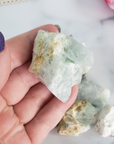Raw Aquamarine Crystal Beryl Stone Rough Gemstone | Multiple Sizes - Close Up