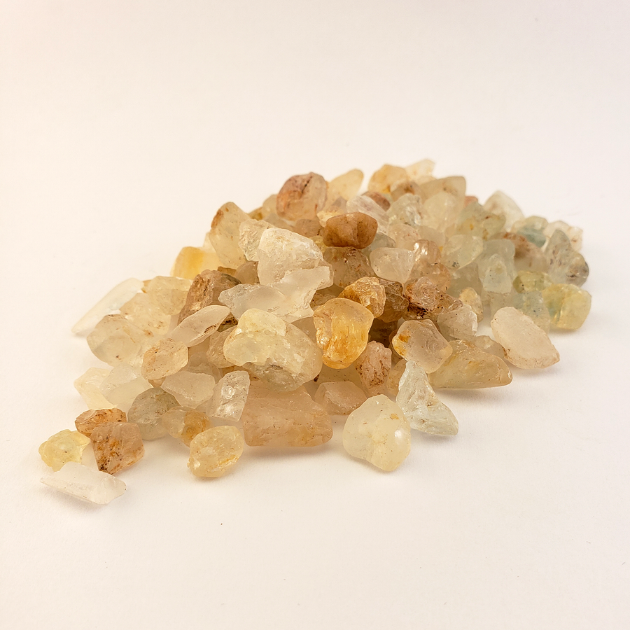 Multi Topaz Raw Crystals Rough Gemstones by the Ounce -White Background 4