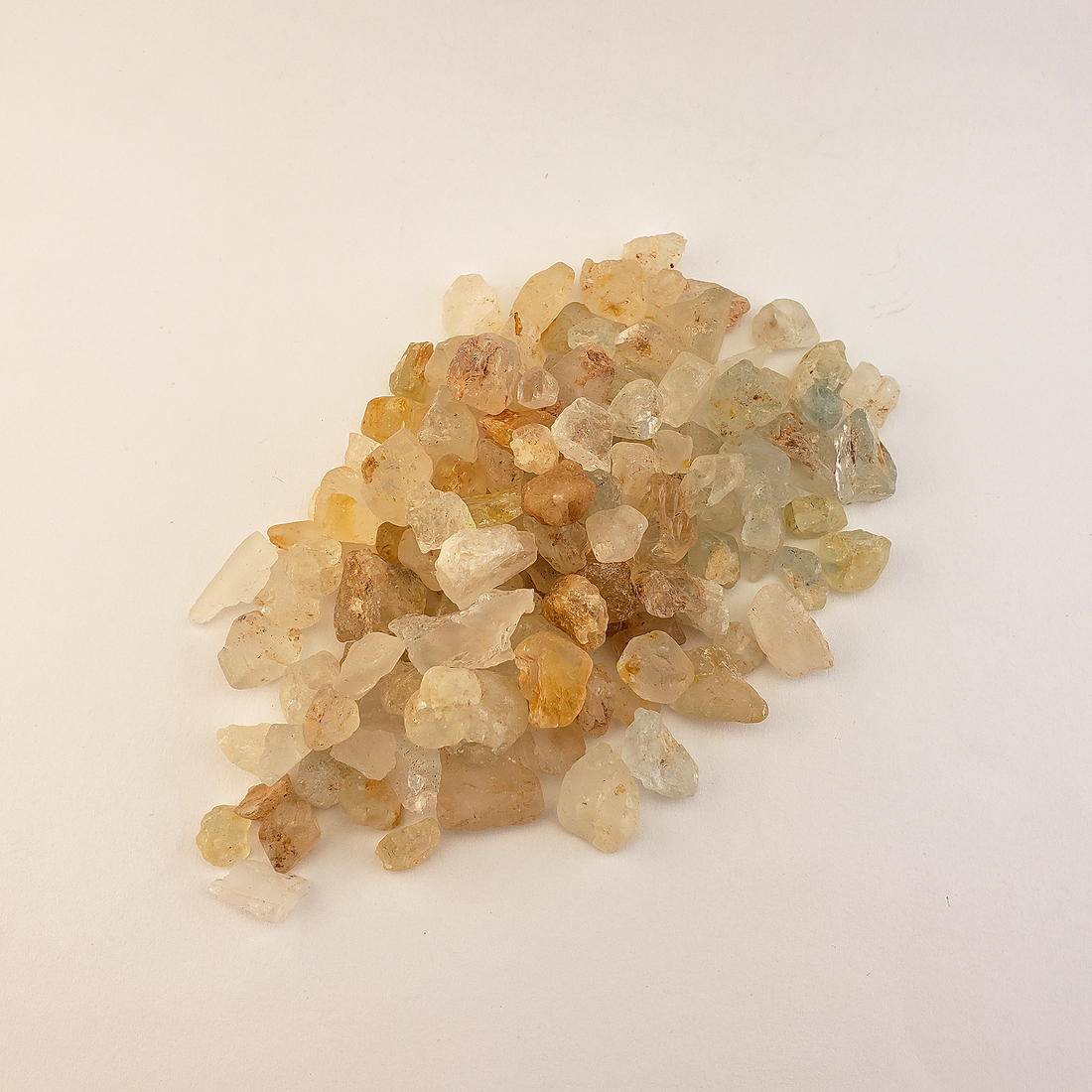 Multi Topaz Raw Crystals Rough Gemstones by the Ounce - White Background 3