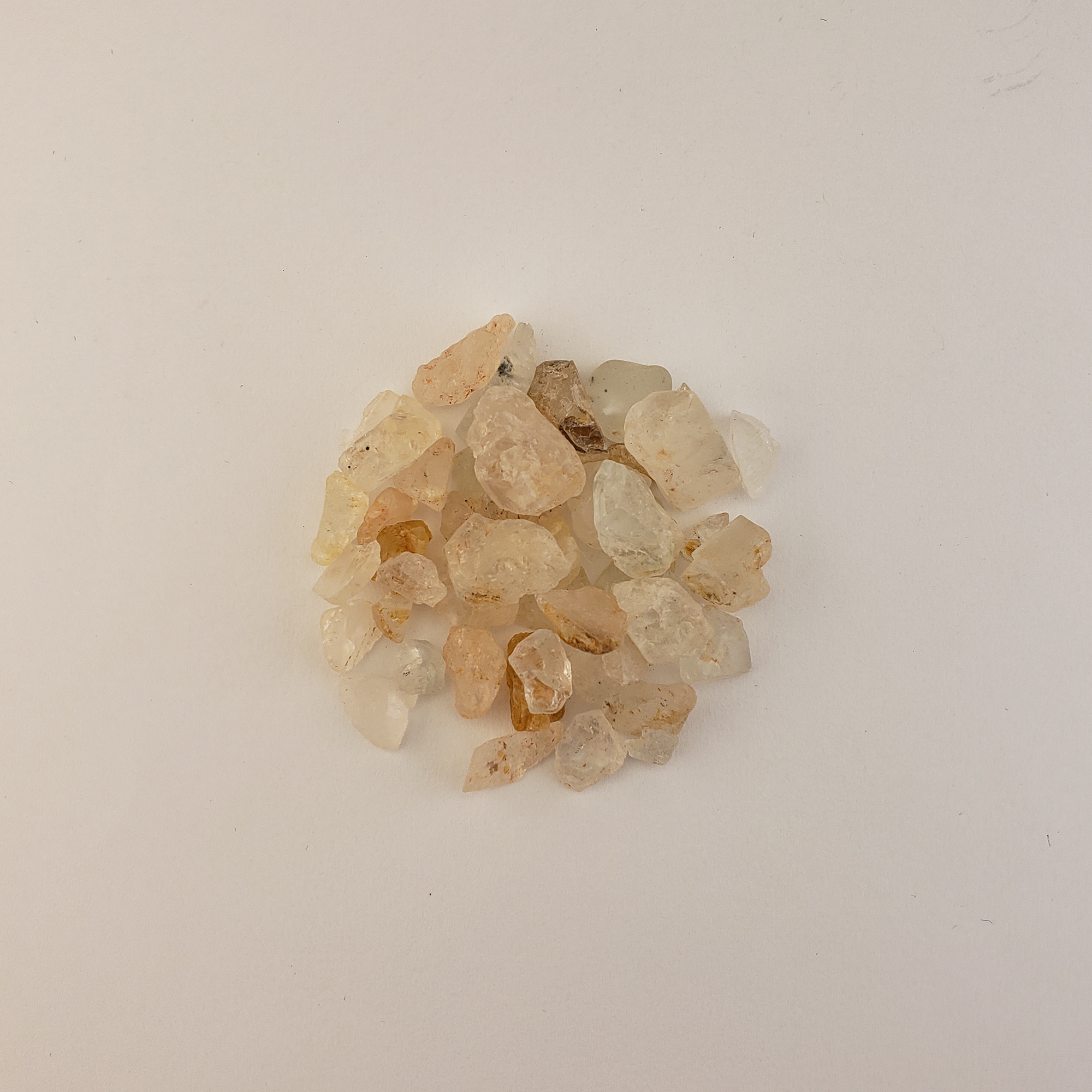 Multi Topaz Raw Crystals Rough Gemstones by the Ounce - White Background 2