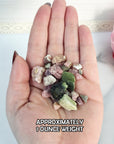 Raw Tourmaline Crystal Chips Pebbles Natural Rough Gemstones by the Ounce | Pink Tourmaline, Green Tourmaline, & Watermelon Tourmaline - 2