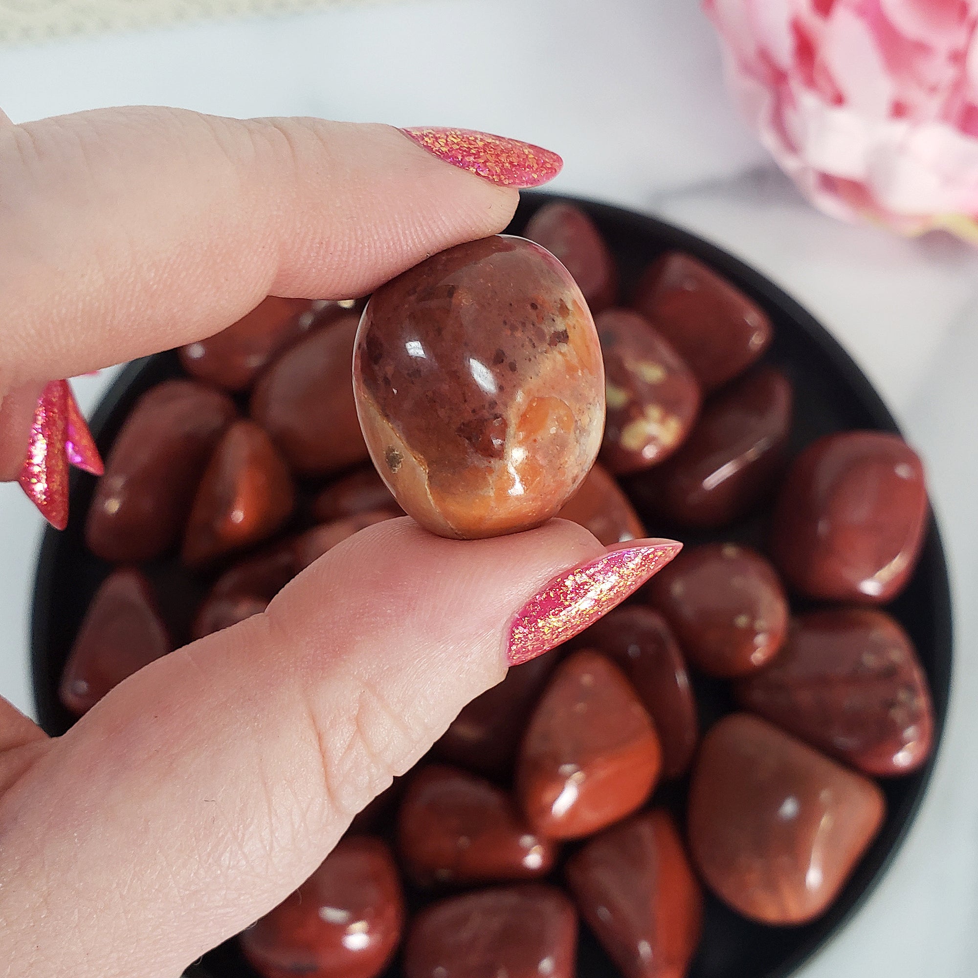 Red Jasper Crystal Natural Gemstone Tumbled Stone | One Stone - Root Chakra Stones - 4