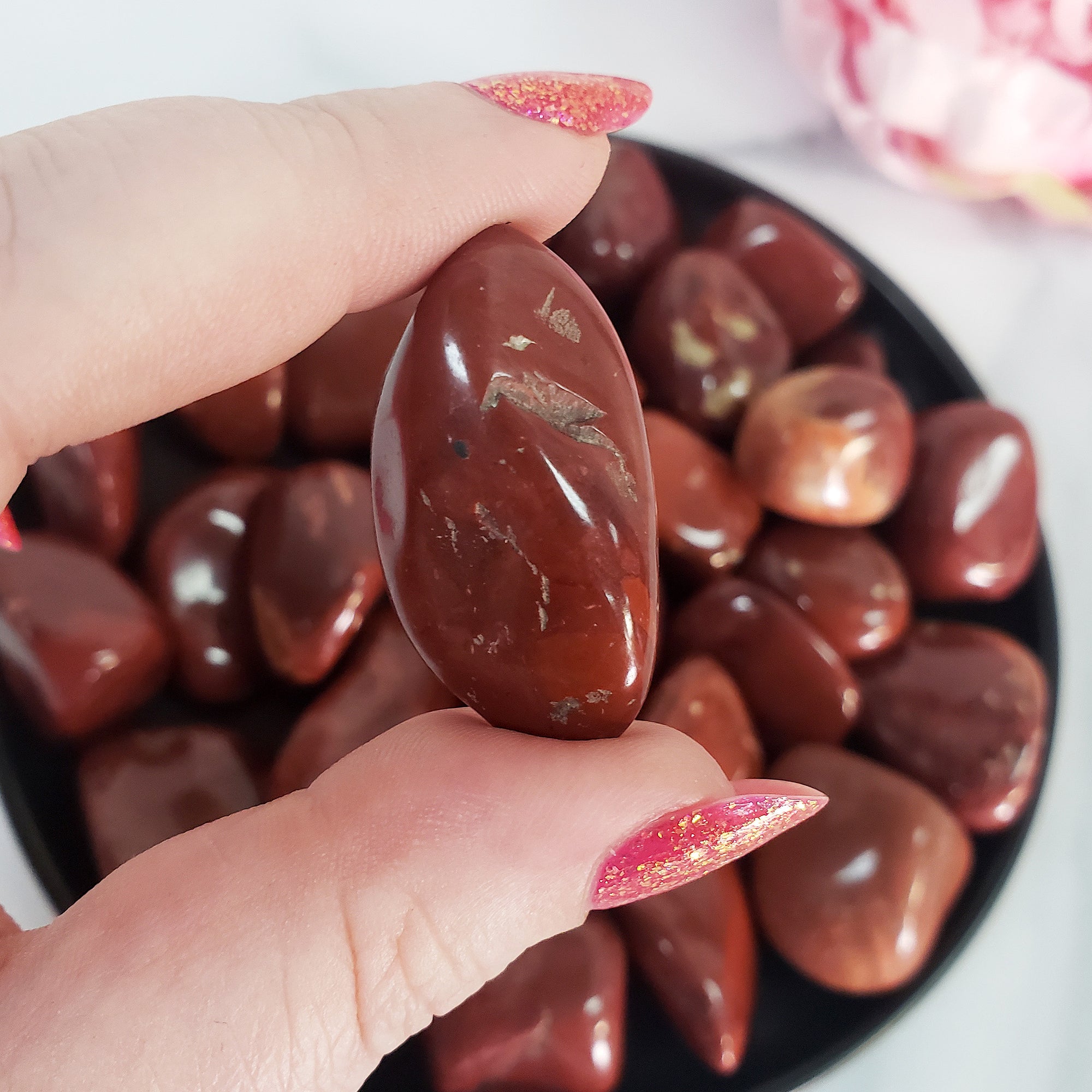 Red Jasper Crystal Natural Gemstone Tumbled Stone | One Stone