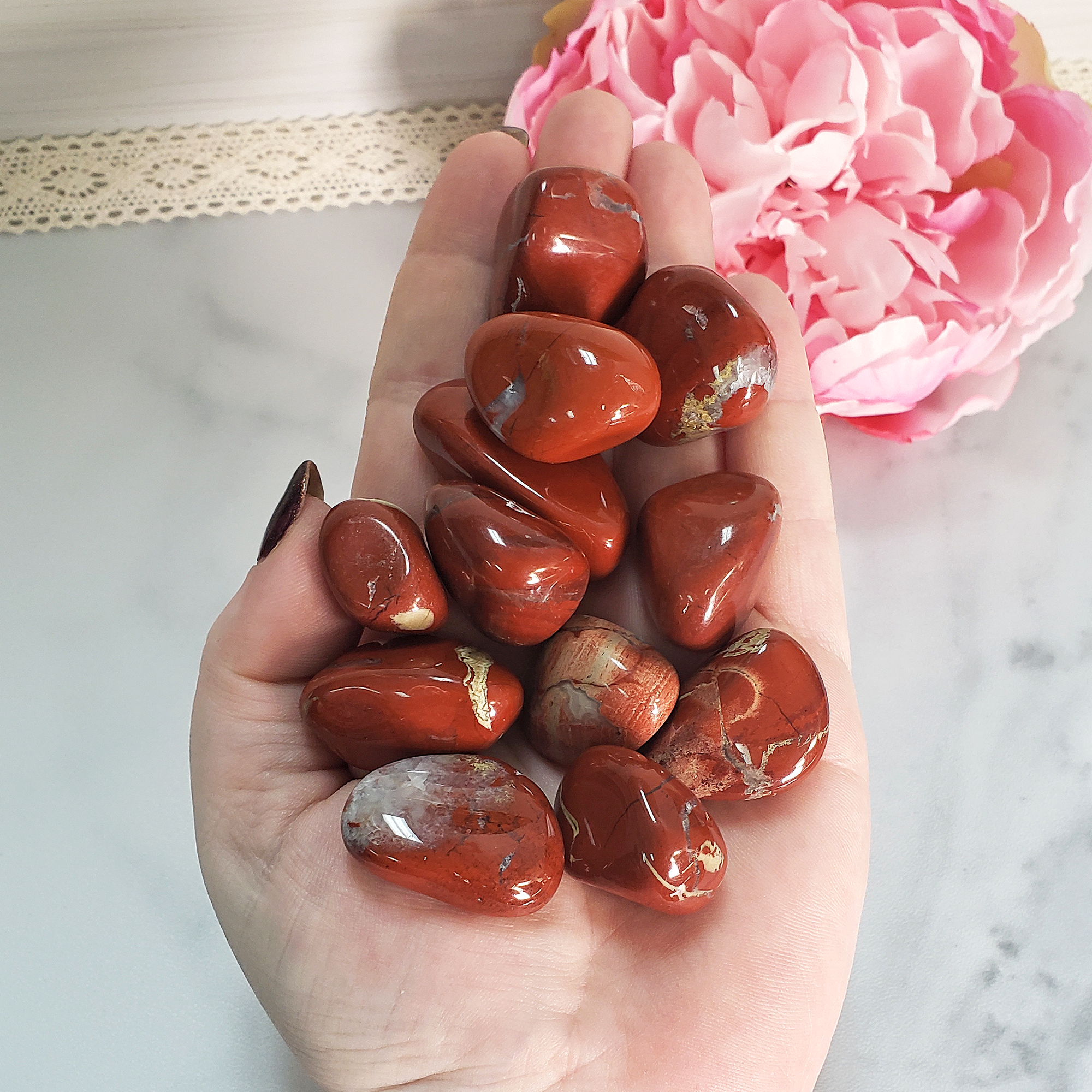 Red Jasper Stone Natural Gemstone Tumbled Crystal - In Hand