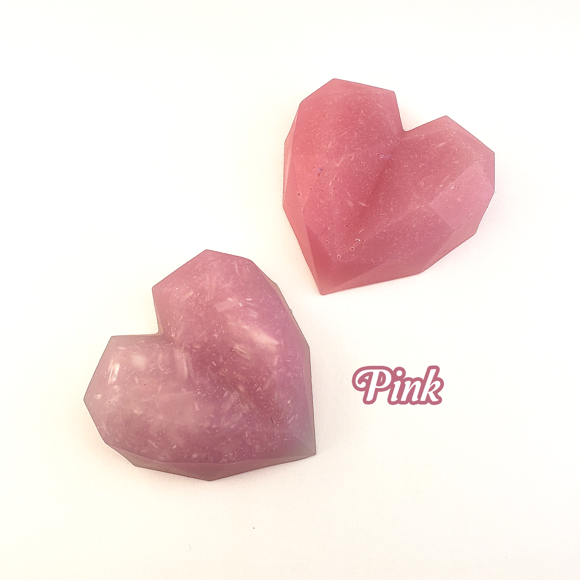Rainbow Resin Heart - Handmade Valentine&#39;s Day Gift - Pink