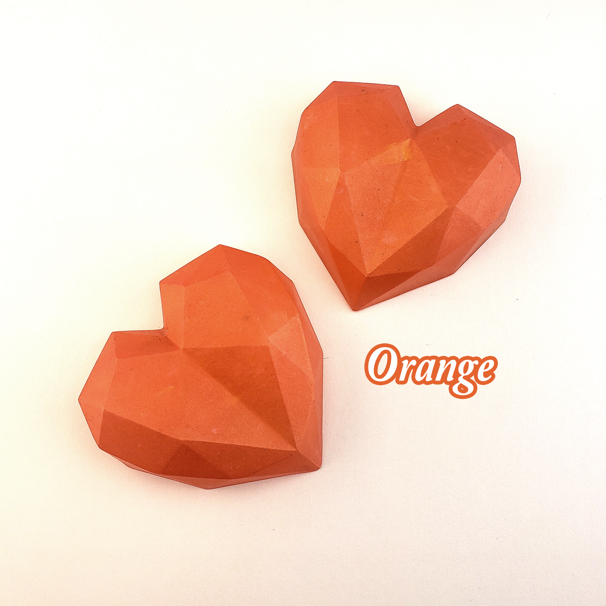 Rainbow Resin Heart - Handmade Valentine&#39;s Day Gift - Orange