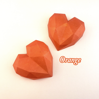 Rainbow Resin Heart - Handmade Valentine's Day Gift - Orange