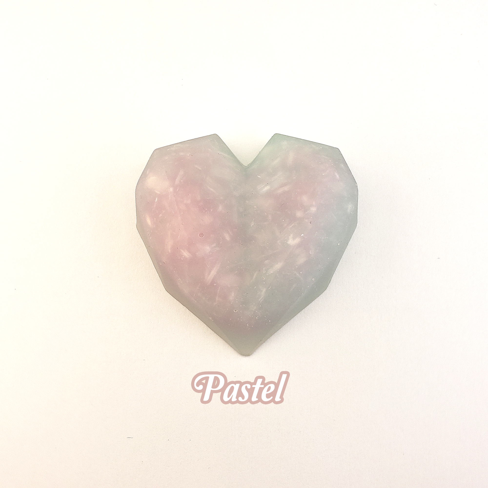 Rainbow Resin Heart - Handmade Valentine's Day Gift - Pastel