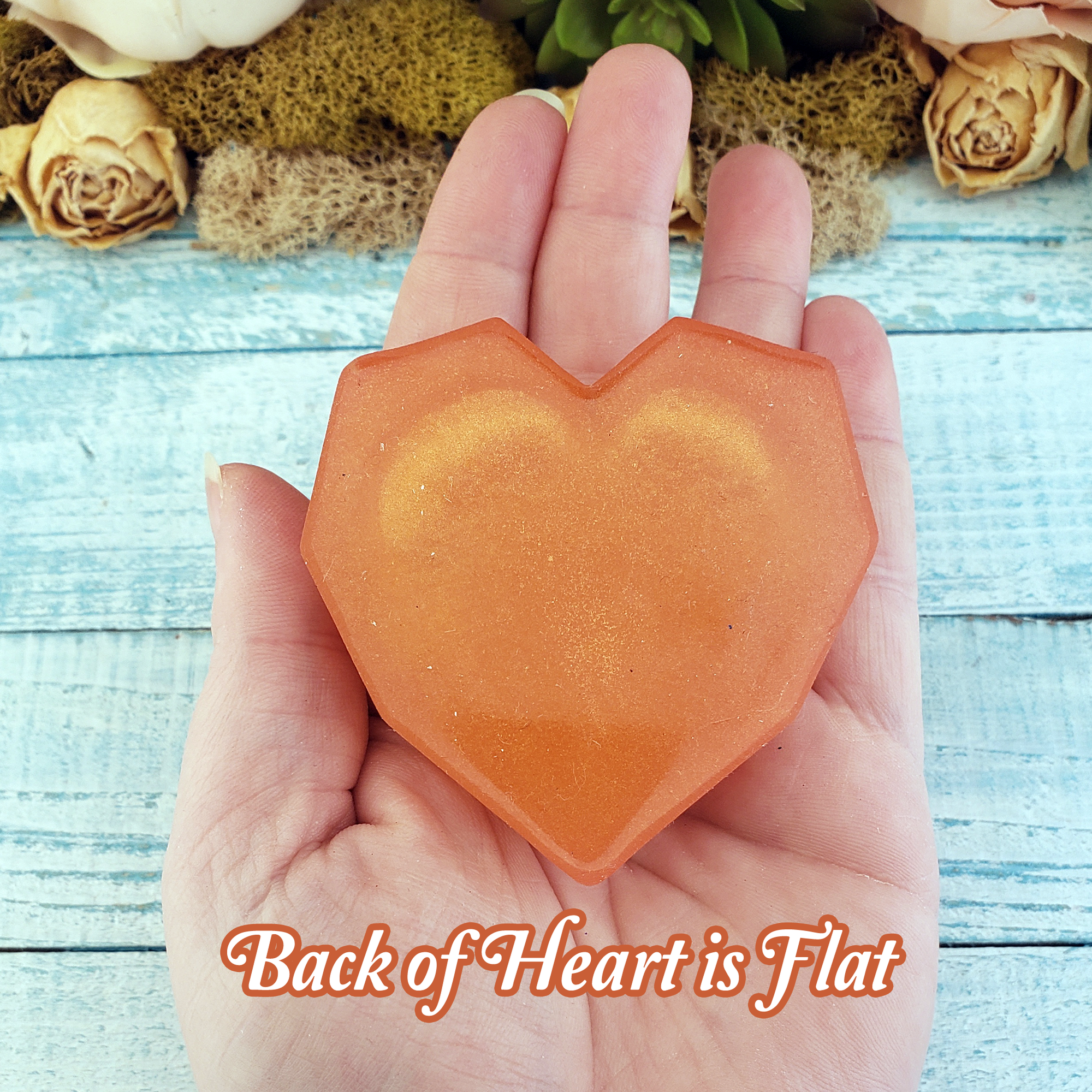 Rainbow Resin Heart - Handmade Valentine&#39;s Day Gift - Back of Heart