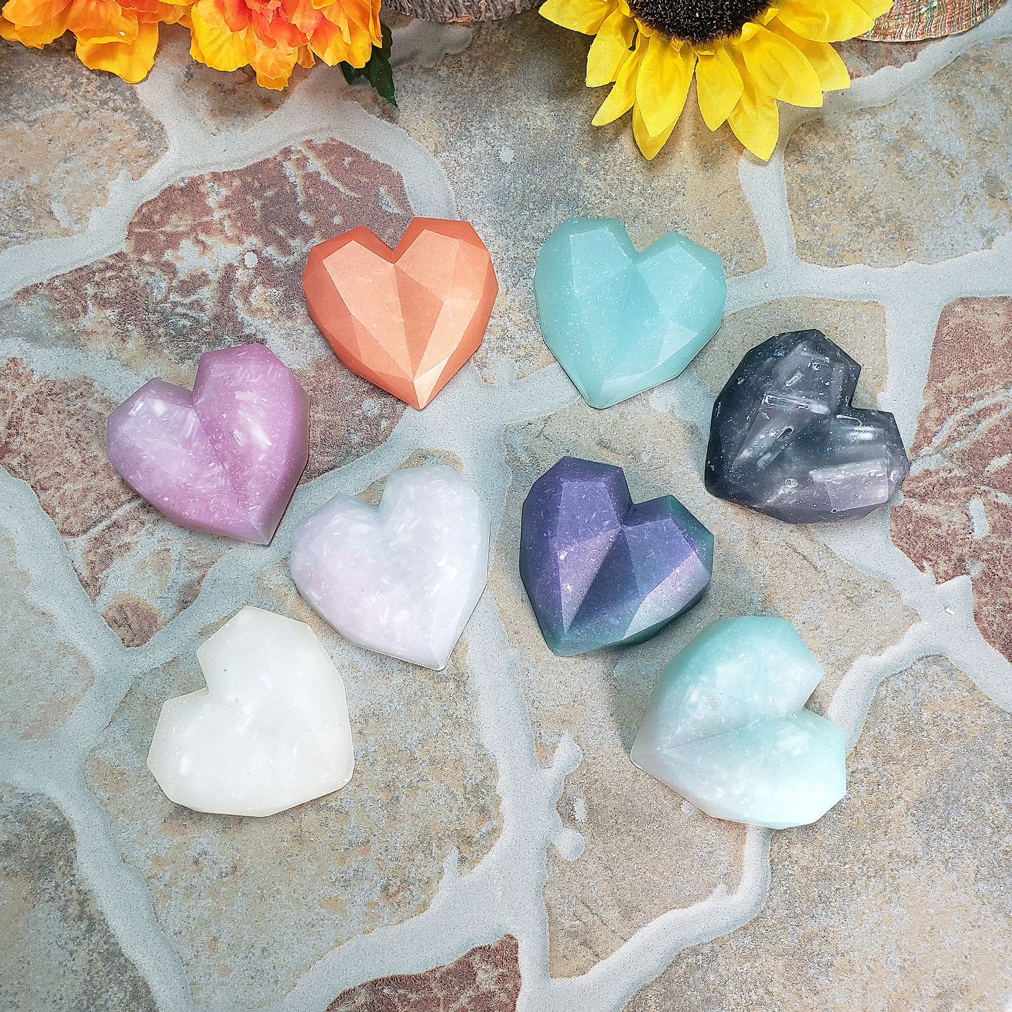 Rainbow Resin Heart - Handmade Valentine&#39;s Day Gift