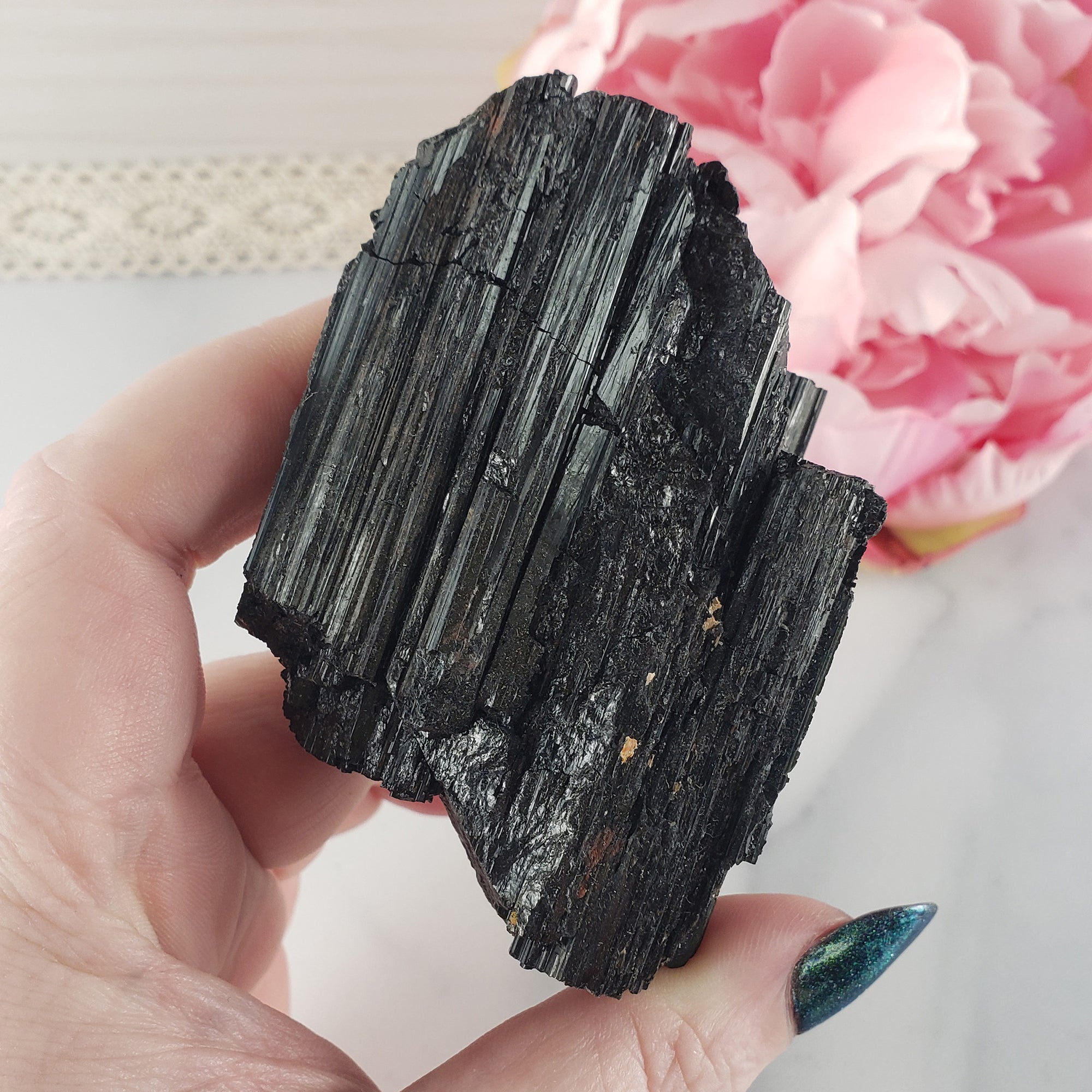Unique Jumbo Raw Black Tourmaline Crystal Natural Rough Gemstone | Root