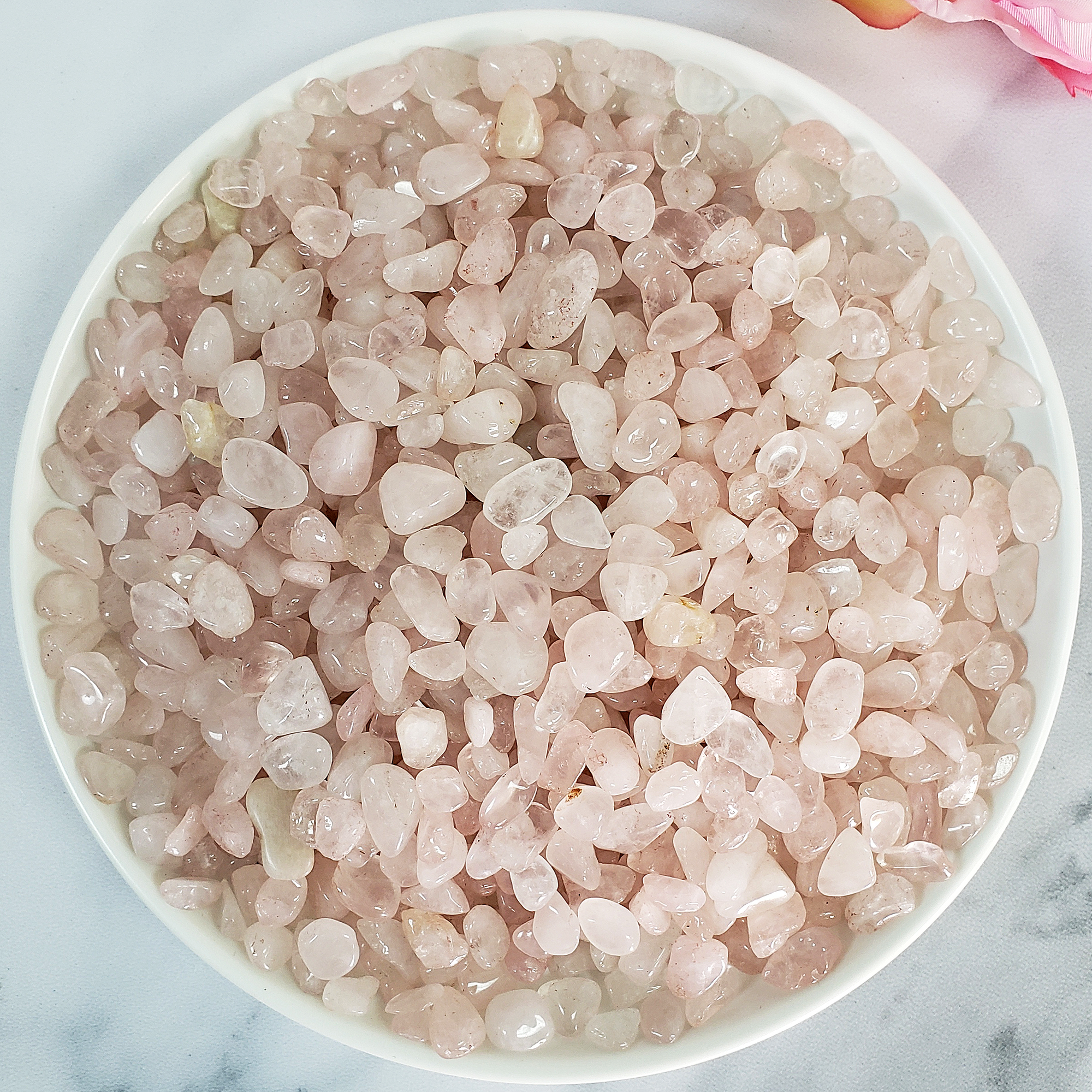 Rose Quartz Crystal Natural Gemstone Chips By the Ounce - 2