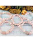 Rose Quartz Crystal Natural Gemstone Nugget Bead Bracelet - 2