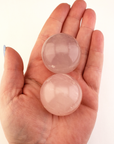 Rose Quartz Crystal Sphere Natural Gemstone Orb - 30mm - 35mm - In Hand 3
