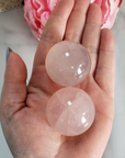 Rose Quartz Crystal Sphere Natural Gemstone Orb - 30mm - 35mm - In Hand
