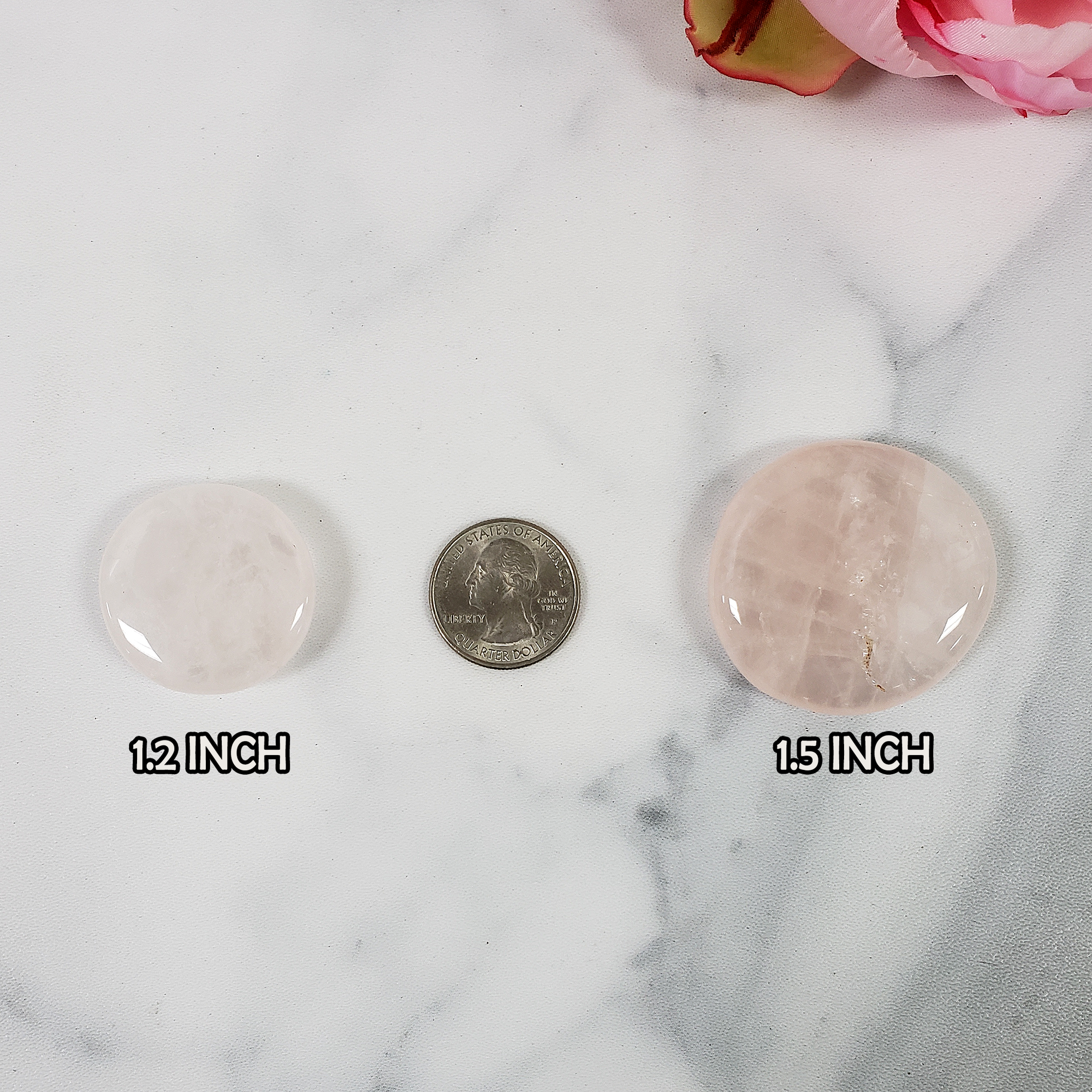 Rose Quartz Natural Crystal Palm Stone Worry Stone Meditation Tool | Multiple Sizes - 1