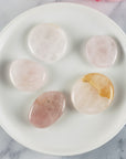 Rose Quartz Natural Crystal Palm Stone Worry Stone Meditation Tool | Multiple Sizes - Heart Chakra - 1