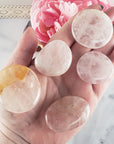 Rose Quartz Natural Crystal Palm Stone Worry Stone Meditation Tool | Multiple Sizes - Heart Chakra
