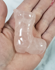 Unique Rose Quartz Crystal Natural Gemstone Santa Boot Christmas Stocking Carving - 1