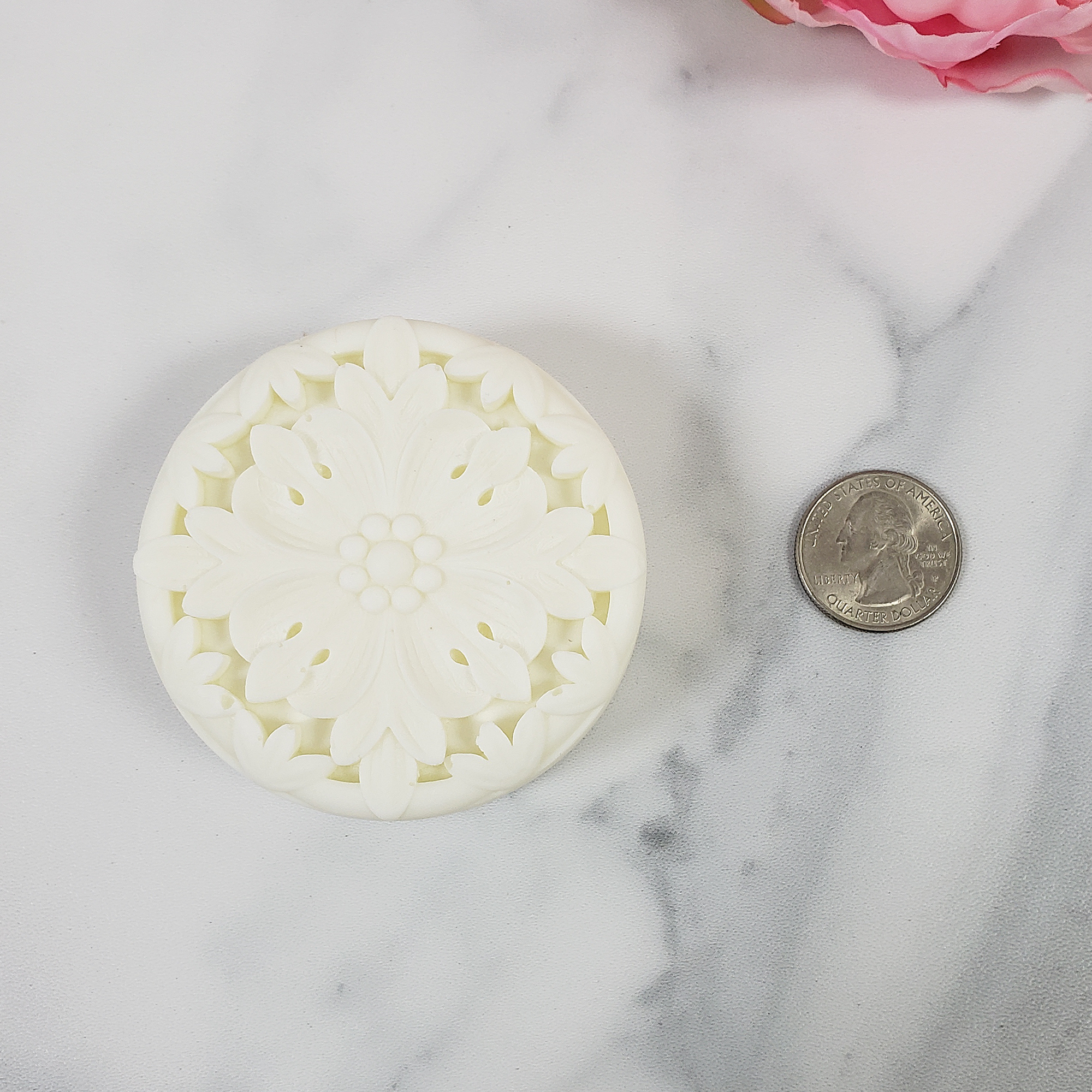 Rosemary Scented Wax Melt | Coconut Soy Wax Melt Cake for Aromatherapy - Size Comparison