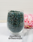 Rough Blue Apatite Stone Natural Crystal Chips By the Ounce - in Glass